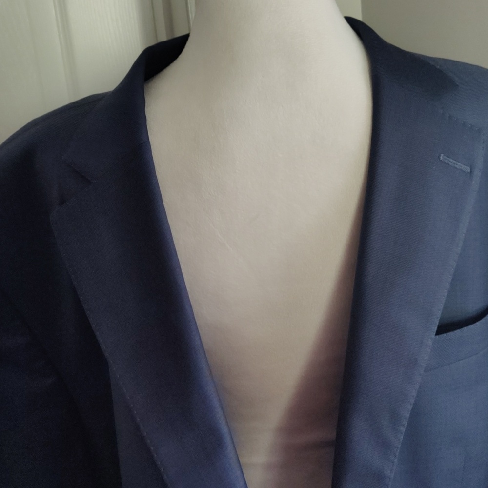 Vintage Peter Millar Blazer Made In Canada Size 46T 100%wool Navy Blue - Picture 3 of 9